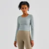 Women's Ribbed Long Sleeve Gym Shirt