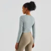 Women's Ribbed Long Sleeve Gym Shirt - Image 2