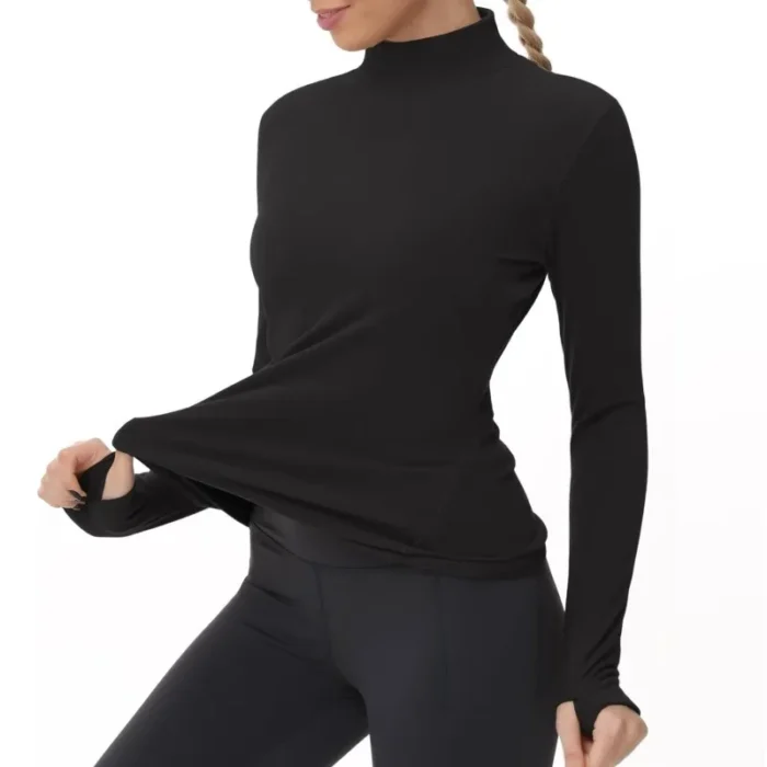 Women's Inner Fleece Layer Gym Shirt - Image 3