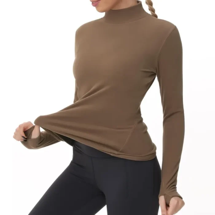 Women's Inner Fleece Layer Gym Shirt - Image 4